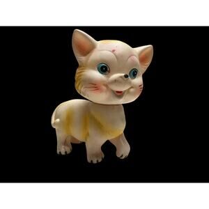 Vintage Squeaky Rubber Toy Cat Kitsch 1970s Mid-Century